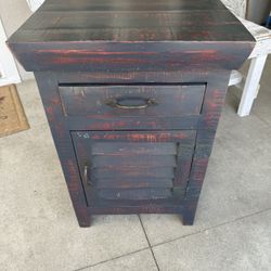 Accent Table Side Table Nightstand Cabinet Solid Heavy Piece