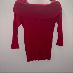 Red off shoulder shirt