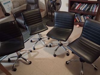 Black leather chairs