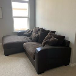 Two Piece Chocolate Brown Couch