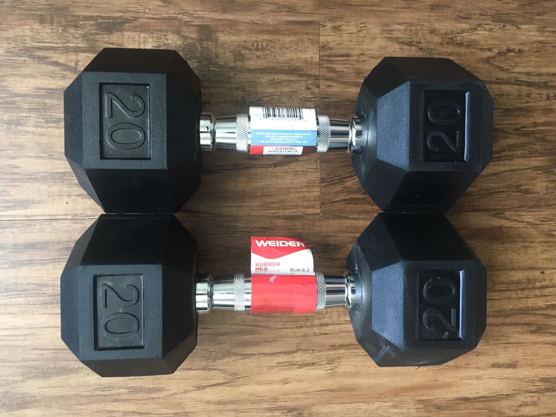 New pair of 20 lb. dumbbells