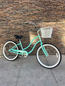 Tuesday “ June 01 “ 26 inch Beach Cruiser w Basket Seafoam Green