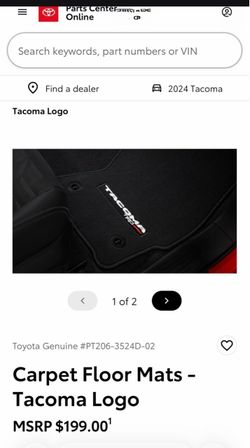 Toyota Tacoma TRD Sport OEM Mats