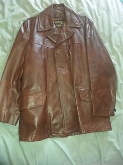 Vintage Sears Roebuck And Company USA Made By The Leather Shop Sears The Men's Store Size 40 Genuine Leather In Mint Condition