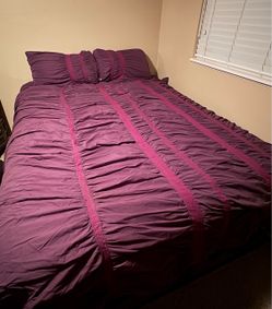 KAS Colours Plum Full/Queen Comforter Set with 2 Pillowcases
