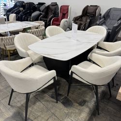 Modern Dining Table With 6 Chairs / Mesa De Comedor Moderna Con 6 Sillas