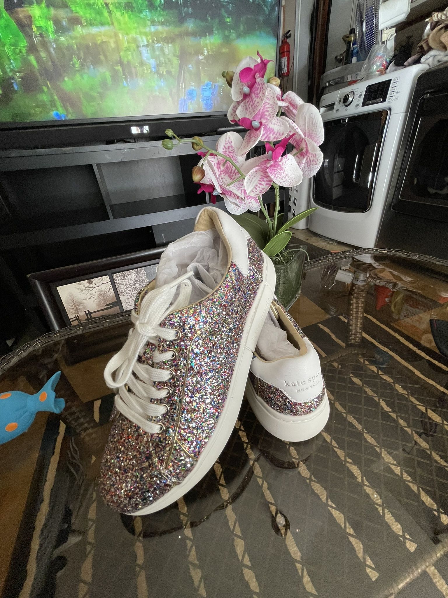 Kate Spade New York Women's Lift Glitter Sneakers, Multicolor, Size 6.5 NEW