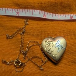 Gold GF Heart Locket Necklace