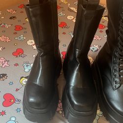 Black Leather Boots Size 9 