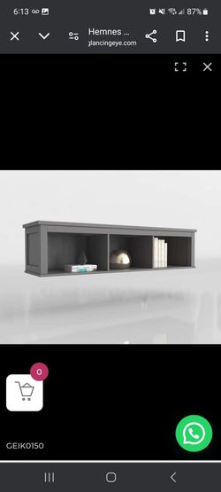Ikea Grey HEMNES Floating Wall Bookshelf