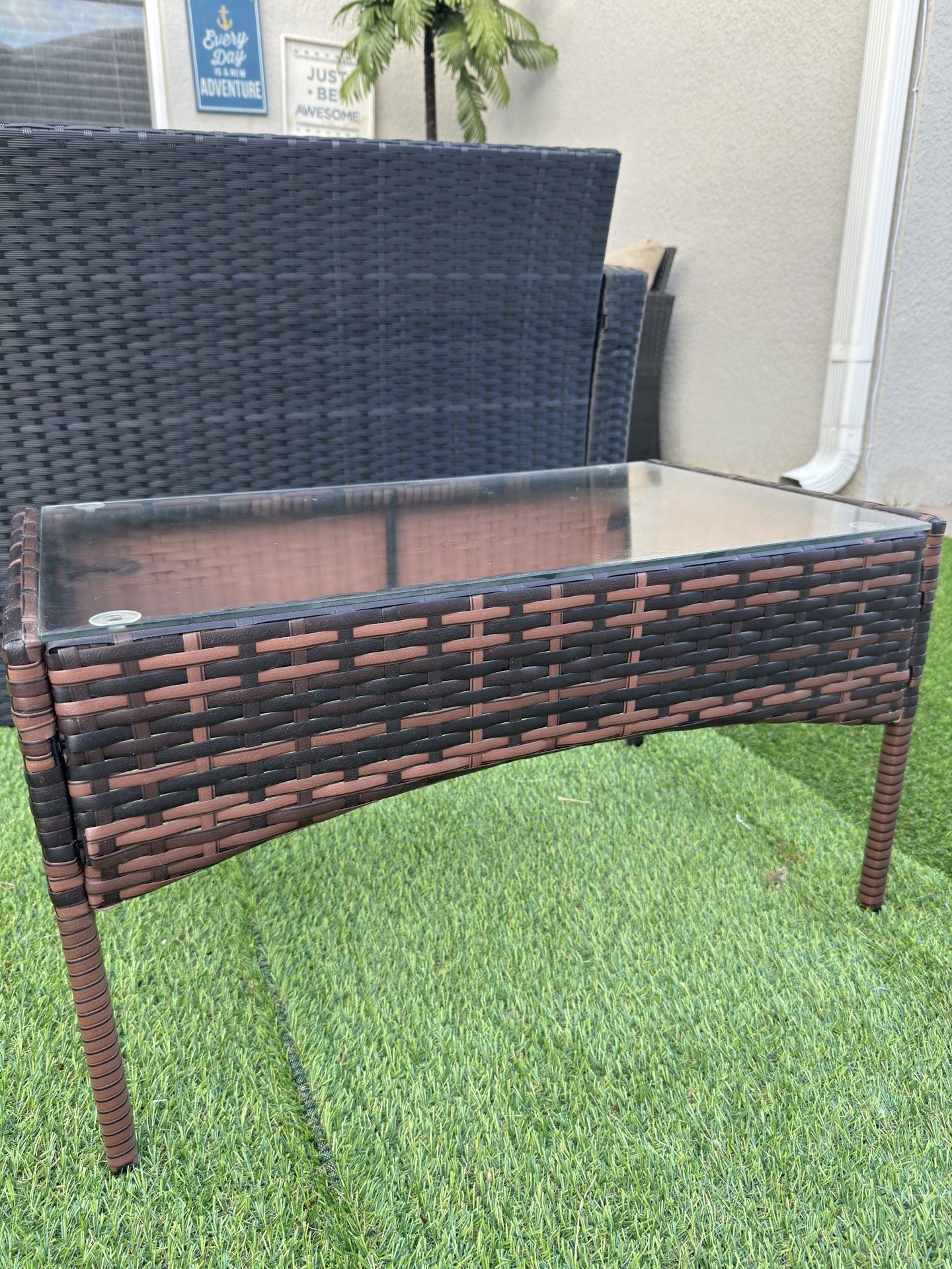 Center wicker coffee table for sale.
