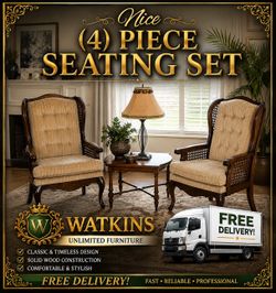 🪑 Elegant 4-Piece Seating Set – Classic Style & Timeless Comfort! 🪑