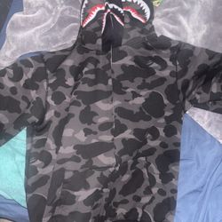 Black double hoodie bape hoodie 