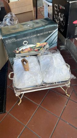 Silver Plated 2-Division Oblong Food Warmer