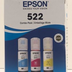 Genuine Epson 522 Ink Bottles 3 Pack for ET-2720 ET-2800 ET-2803 EfT-4700 - New