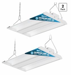 BeckTour 150W LED Linear High Bay Shop Light 2-Pack, 20250LM 0-10V Dimmable 5000K Daylight 120-277V, High Bay LED Shop Lights for Garage Warehouse Wor