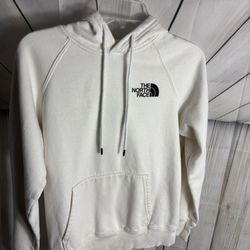 North Face Beige Hoodie Pullover With Pockets Never Stop Exploring Sweatshirt S/P
