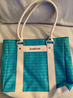 Bebe Blue & White Purse/Tote Bag