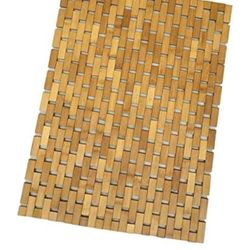 SlipX Solutions Non-Slip Bamboo Bath Mat, Wooden Bath & Shower Rug for Spa, Sauna,  Pool Area, Easy to Roll Up, Eco-Friendly, 