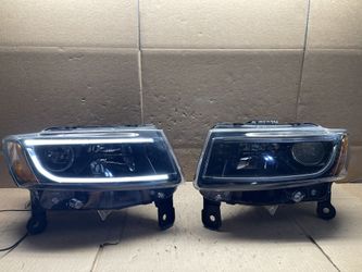 #OH147 2014-2016 Jeep Grand Cherokee LED Halogen Headlight Pair 