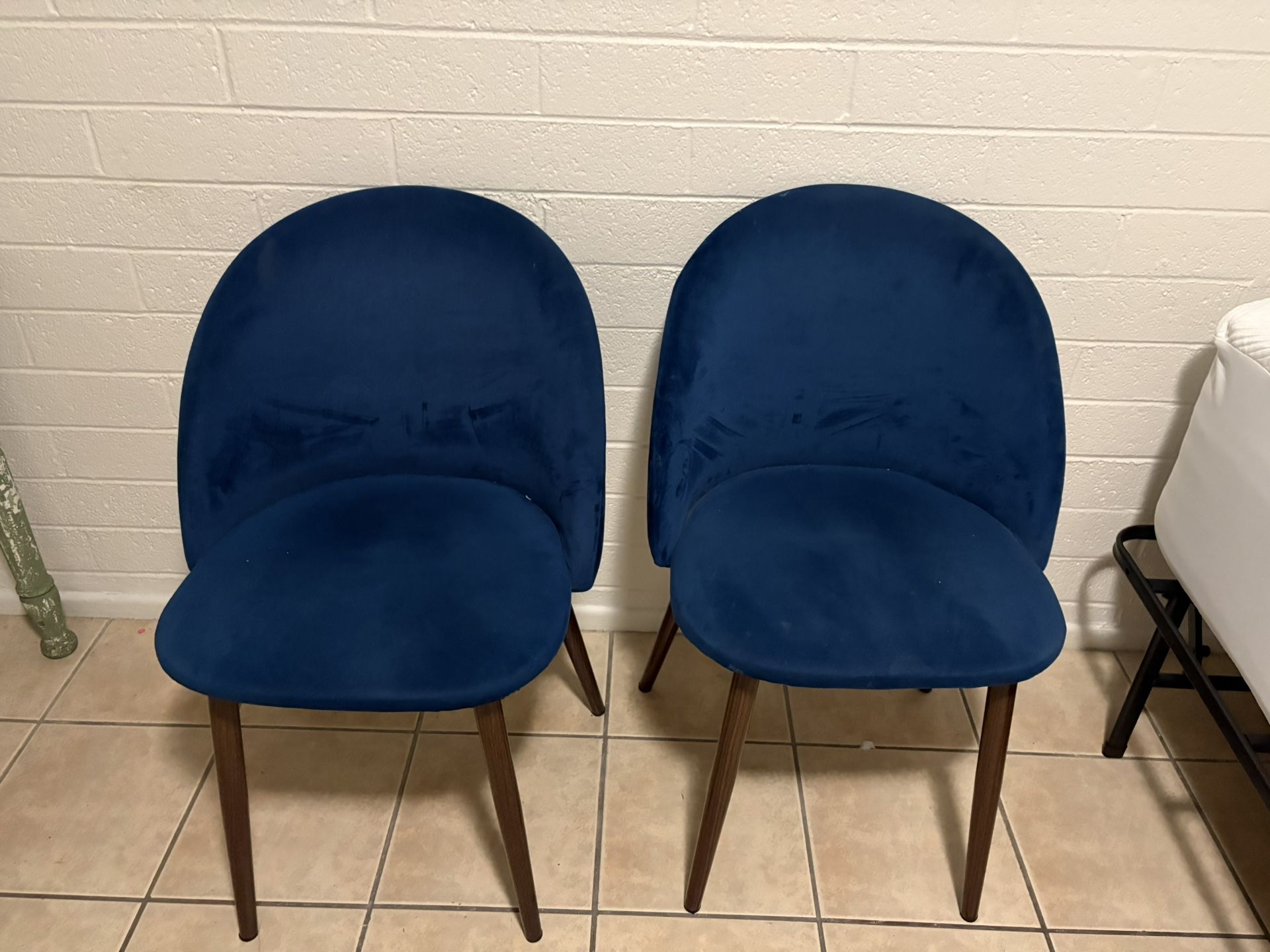 Blue Velvet Chairs $20
