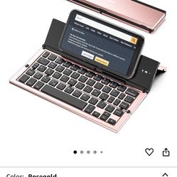 Bluetooth Keyboard Foldable Portable Folding Travel Keyboard for iPhone 15 Pro Plus/Xs/max/x/14/13 /12/11 /iPad/iPad mini 4, Samsung Android Tablet Sm