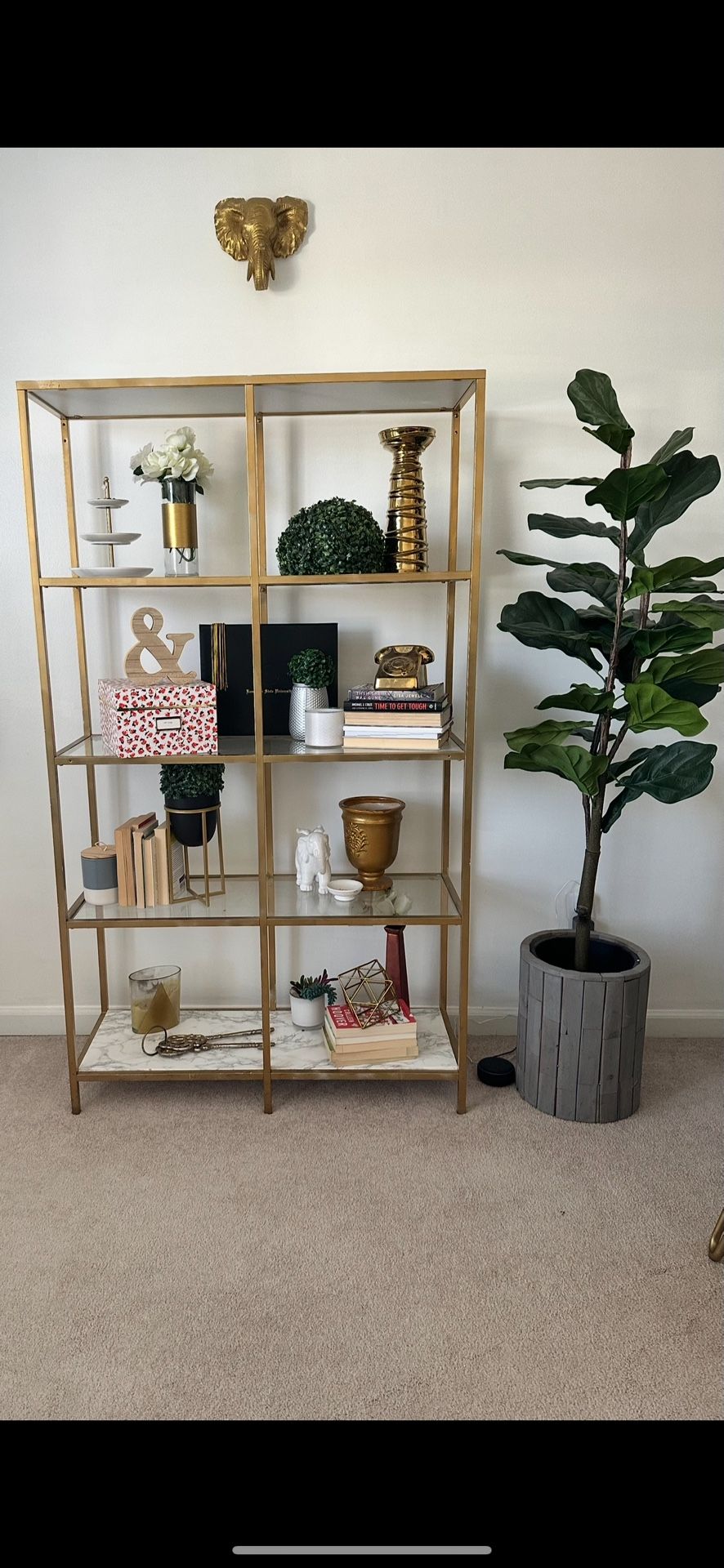 Gold Shelving Unit