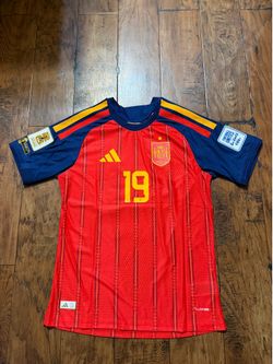Spain 2026 World Cup Home Jersey #19 Lamine Yamal Player Version Size M + WC Patch