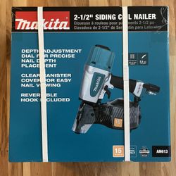Makita AN613 2-1/2 in. Pneumatic 15° Siding Coil Nailer 