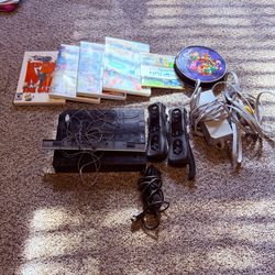 Wii gaming console, accessories, and games