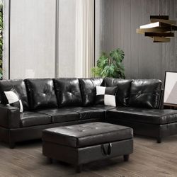 Brand New Sectional Couch With Ottoman In Original Box