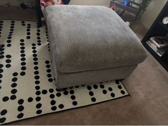 Corduroy grey ottoman