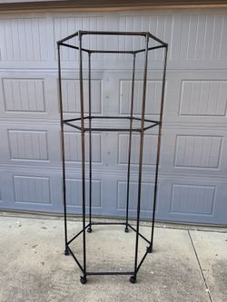 Hexagon Portable Closet Organizer Rack with Wheels – 70” Tall Clothes Storage Rack