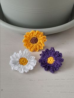 Handmade Collectible Crochet Floral Hairclips