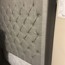 Queen, size bed with frame and boxspring