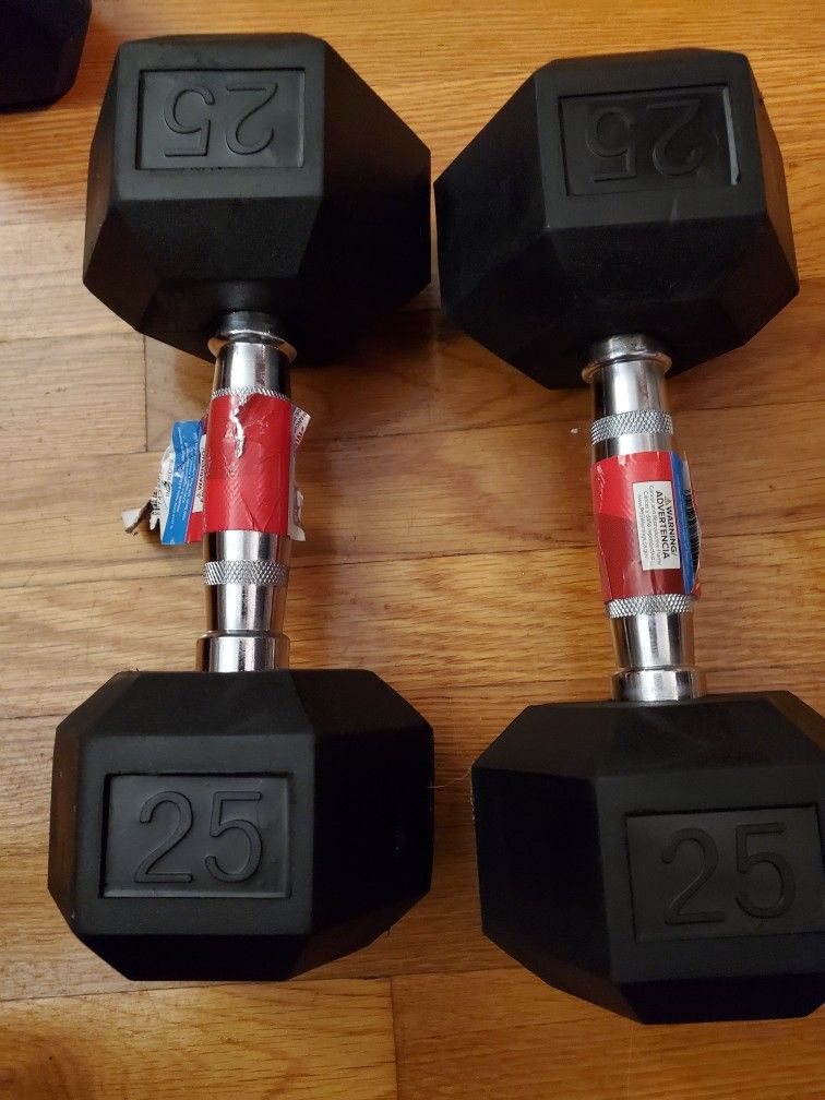 Weights; 25 lb dumbbell; new- $95