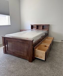 Twin Solid Wood Bed With 3 Drawers And Memory Foam Mattress $640