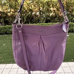 Authentic Coach Purple Leather Shoulder Crossbody Bag