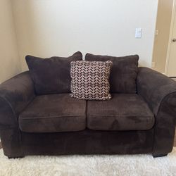Large Brown Sofa With Matching Love Seat/ 2 Piece Couch Set 