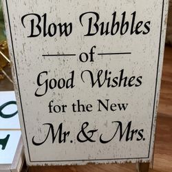 Wood Bubbles Sign For Wedding