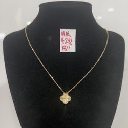 14K Solid Gold Chain And Pendant For Wedding 4.2Gr 18 Inches Long