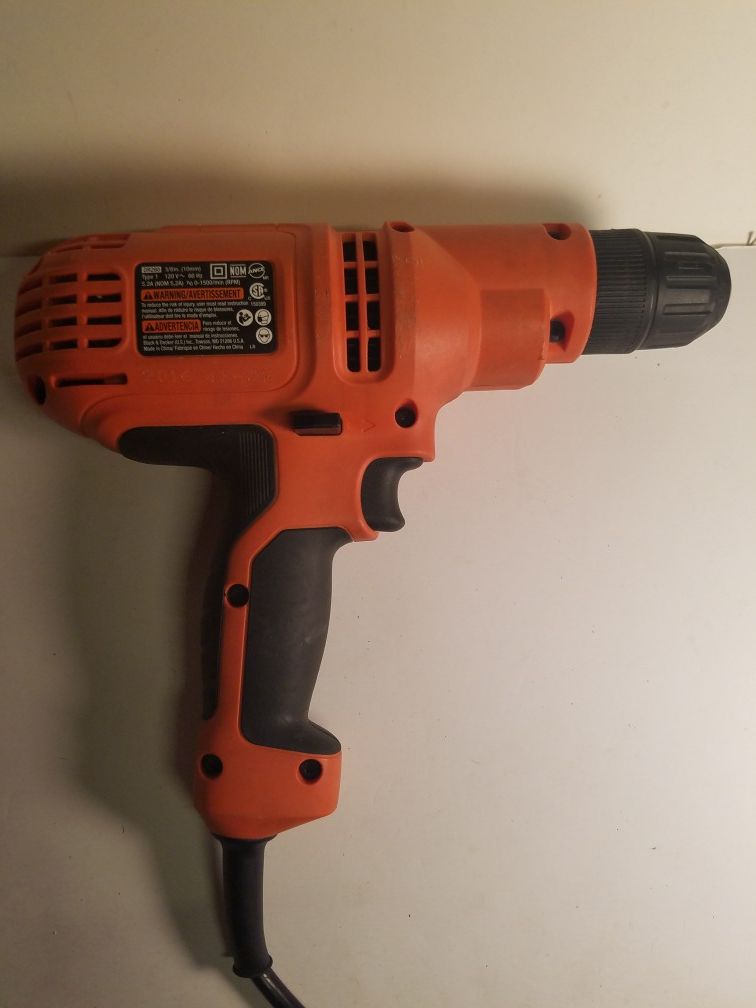 Black & Decker DR260 5.2 Amp 3/8 in. Corded Drill - Orange