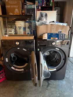 LG ThinQ Front-Load Washer and Dryer Set