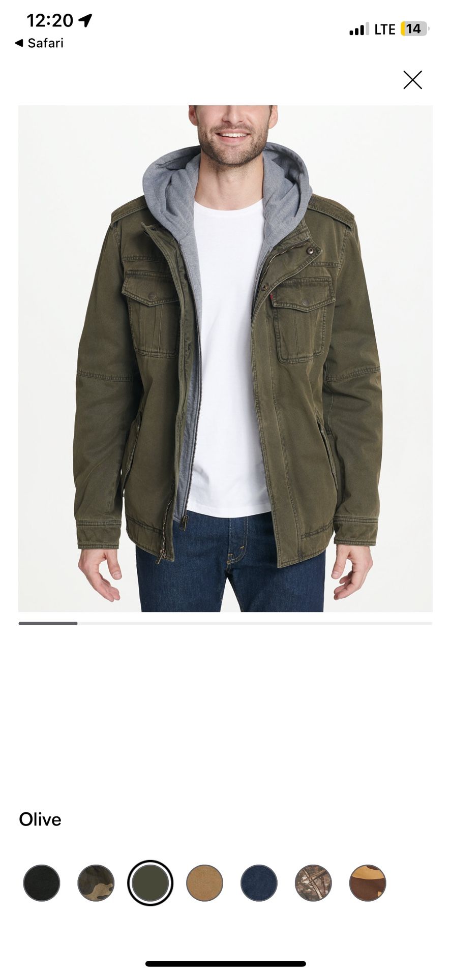Levi’s Men’s Sherpa lined two pocket hooded trucker jacket Medium