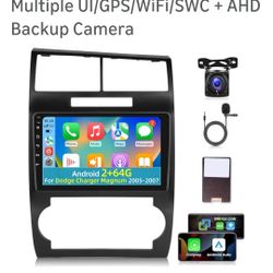 Car Stereo for Dodge Charger/Magnum (Left-Hand Drive) 2005-2007 - 9 Inch 2+64G Android Touchscreen Radio with Wireless Carplay and Android Auto, HiFi/