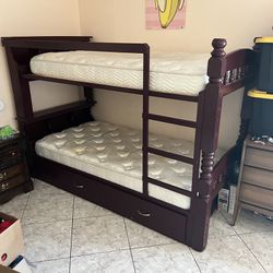 Brown Wooden Bunk Beds For Sale ( Free delivery locally)