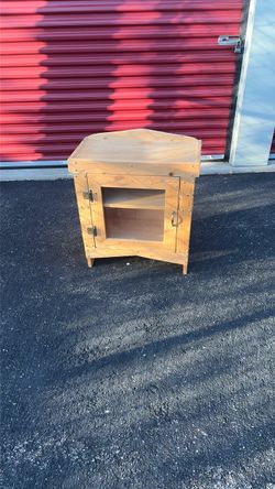 Rustic Wood Cabinet with Glass Door
