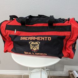 Sacramento Bulldogs Armstrong  Duffel Bag And Backpack 2 in 1 Black And Red Travel, Sports, Gym Hiking Large Bag  Thumbnail