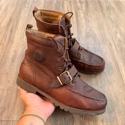 POLO RALPH LAUREN BROWN CALF-LEATHER MENS RANGER BROWN BOOT SZ 11 D