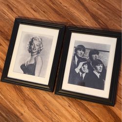 Marilyn Monroe & Beatles Framed Art